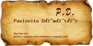 Pavlovits Dömötör névjegykártya